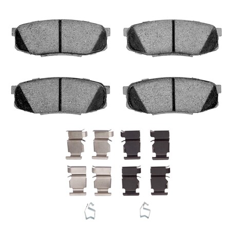 Dynamic Friction Co 3000 Ceramic Brake Pads and Hardware Kit, Low Dust, Low Copper Ceramic, 100% Asbestos-free, Rear 1310-1304-01